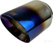 3 inch inlet to 4 inch outlet netami nt-3019 exhaust tip stainless steel double wall blue burnt logo