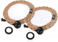 2 pack vintage industrial pendant light kits with 15ft twisted hemp rope cord and on/off switch, e26 socket for farmhouse diy, by doresshop logo