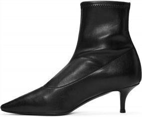 img 4 attached to Stay Fashion Forward With YDN Women'S Low & High Heels Ankle Booties In Leather! Perfect For Formal Dressing In US Size 4-15