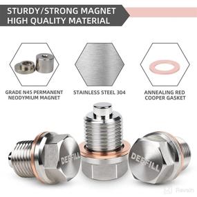 img 3 attached to 🔧 M16 X 1.5 Magnetic Oil Drain Plug with Copper Crush Washer - Stainless Steel Sump Drain Nut Bolt for Subaru, Mini - DEEFILL