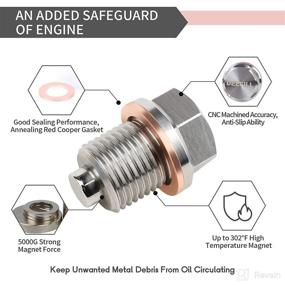 img 2 attached to 🔧 M16 X 1.5 Magnetic Oil Drain Plug with Copper Crush Washer - Stainless Steel Sump Drain Nut Bolt for Subaru, Mini - DEEFILL