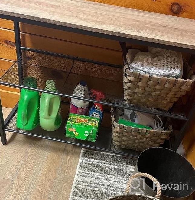 img 1 attached to Industrial Console Table With 2 Adjustable Shelves - Rustic Brown And Black BF01XG01 By HOOBRO review by Mark Gardner