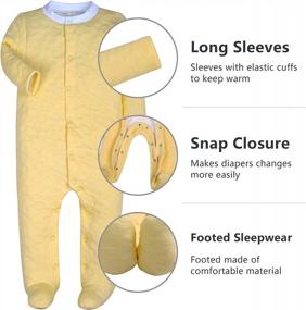 img 2 attached to Warm Footed Onesie Sleeper With Snap Closure For Baby Winter Pajamas
