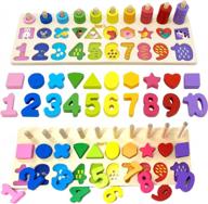 🎲 toyli educational math learning board and puzzle - wooden 4 in 1 shapes and numbers for toddler montessori - count and count and sort - stacking shape recognition for boys girls gift - kids preschool math toy логотип