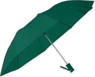 ☂️ strombergbrand vented windproof compact umbrella - small sturdy automatic open wind vent for women and men, hunter green (with matching case and strap) logo