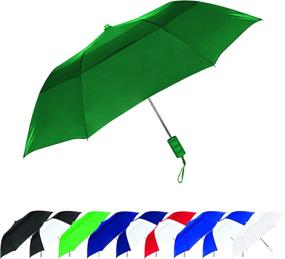 img 3 attached to ☂️ STROMBERGBRAND Vented Windproof Compact Umbrella - Small Sturdy Automatic Open Wind Vent for Women and Men, Hunter Green (with Matching Case and Strap)