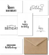 36 birthday card bulk box set - assorted greeting cards for women and men, variety pack with brown kraft paper envelopes (4x6 inches) logo