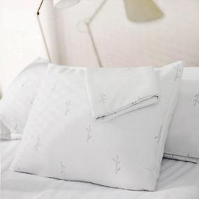 img 4 attached to Stay Cool And Comfortable With FeelAtHome'S Waterproof Bamboo Pillow Covers - King Size Pack Of 2 - Soft And Fibre Fabric Zippered Cases