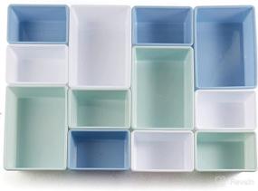 img 1 attached to 🧸 Grey Wood Kids Toy Storage Organizer with 12 Plastic Bins - Amazon Basics, Blue Bins included