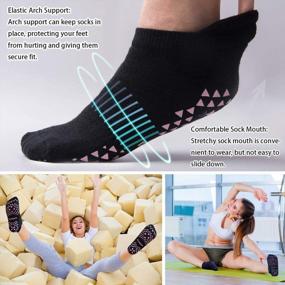 img 2 attached to Non-Slip Grip Socks For Yoga, Hospital, Pilates, Barre, Ankle Support And Cushioning - Perfect For Both Men And Women