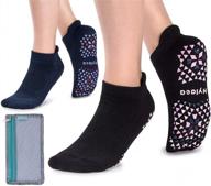 non-slip grip socks for yoga, hospital, pilates, barre, ankle support and cushioning - perfect for both men and women логотип