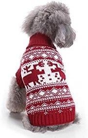 img 4 attached to Get Your Pup In The Holiday Spirit With Tangpan'S Christmas Sweater - Red Reindeer, Size M