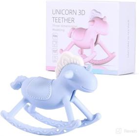 img 4 attached to 🦄 Just4Tots by MAD – Unicorn Teething Baby Teether Toy - Natural Gum Soother and Massager - Soft, BPA-Free Food Grade Silicone (Pastel Blue)