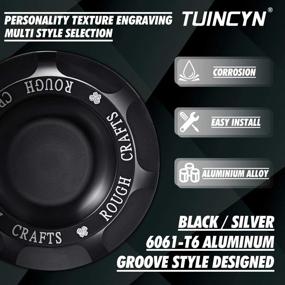 img 1 attached to 🏍️ TUINCYN Black Motorcycle Aluminum Fuel Gas Oil Cap Rough Crafts Decorative Cap Cover for Harley Sportster XL1200 883 1996-2014 (1 piece)