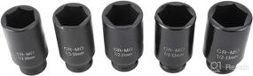 img 1 attached to 🔧 BTSHUB Spindle Axle Nut Impact Socket Set – 1/2" Drive, Deep, Cr-Mo Steel, 6-Point, Metric 29-38mm – 9PCS Set