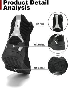 img 2 attached to BORLENI Men's Motorcycle Boots | Street Riding Shoes | Anti-Slip Outdoor Trekking Hike Work Footwear