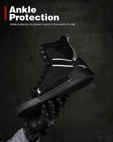 img 1 attached to BORLENI Men's Motorcycle Boots | Street Riding Shoes | Anti-Slip Outdoor Trekking Hike Work Footwear