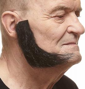 img 4 attached to Realistic Self Adhesive L-Shaped Sideburns Fake Mutton Chops For Adults - Novelty False Facial Hair Accessory