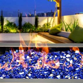 img 2 attached to High Luster Cobalt Blue Reflective Fire Glass For Fireplace Fire Pit And Landscaping - 10 Lb Bag By Mr. Fireglass