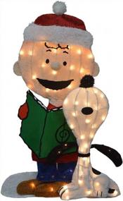 img 4 attached to Pre-Lit 70 Light Peanuts Charlie Brown And Singing Snoopy Christmas Yard Art - ProductWorks 32