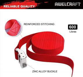 img 3 attached to 🔒 Buckle Lashing Straps by AWELCRAFT - Heavy-Duty 600Lbs
