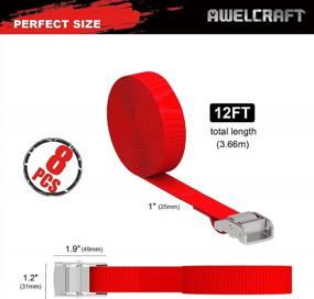 img 1 attached to 🔒 Buckle Lashing Straps by AWELCRAFT - Heavy-Duty 600Lbs