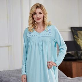 img 1 attached to Experience Luxurious Comfort: Keyocean'S Elegant 100% Cotton Nightgowns For Women