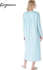 img 3 attached to Experience Luxurious Comfort: Keyocean'S Elegant 100% Cotton Nightgowns For Women