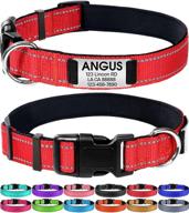 personalized red nylon dog collar with engraved name plate - perfect for large dogs | joytale logo