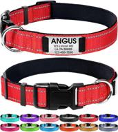 personalized red nylon dog collar with engraved name plate - perfect for large dogs | joytale логотип