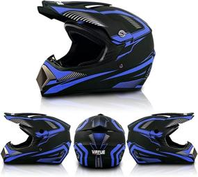 img 3 attached to 🛵 Versatile 4-Piece Motocross Helmet Set for Youth and Adults - Includes Goggles, Gloves, and Mask