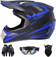 🛵 versatile 4-piece motocross helmet set for youth and adults - includes goggles, gloves, and mask logo