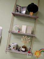 img 1 attached to 3 Tier White Wood Floating Shelves With Rope - Rustic Home Decor For Kitchen, Bathroom & Bedroom review by Shane Sanchez