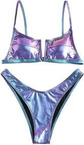 img 4 attached to 👙 ZAFUL Multi Way Metallic String Swimsuit - Women's Clothing for Swimsuits & Cover Ups