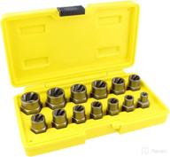 abn bolt and nut extractor sockets - 3/8 inch impact socket set for stripped bolts, 13 piece логотип