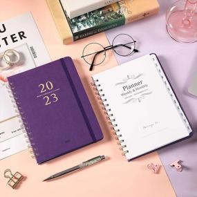 img 3 attached to 2023 Planner - Weekly & Monthly | 12 Tabs Jan-Dec | 6.3" X 8.4" Hardcover| Thick Paper, Inner Pocket - Purple