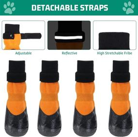 img 1 attached to 🐾 HOMIMP Anti-Slip Dog Socks with Reflective Adjustable Straps: Protect Your Pet's Paws on Hot Pavement and Hardwood Floors