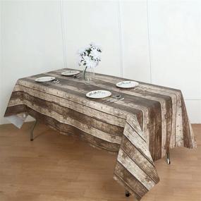 img 2 attached to Rustic Charm Meets Practicality: Efavormart'S Waterproof Charcoal Gray Rustic Wooden Print Tablecloth