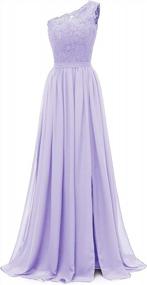 img 4 attached to One Shoulder Long Bridesmaid Dress With Slit, Perfect For Weddings, Parties, And Prom - Yexinbridal