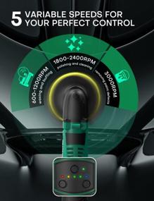 img 1 attached to Effortlessly Detail Your Car With The KIMO Cordless Buffer Polisher Kit - 5 Variable Speeds, Fast Charging, & Multiple Pads For Waxing, Scratch Removal, & Home Appliance Polishing