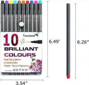 img 3 attached to Taotree Fineliner Color Pen Set - 0.38Mm Porous Fine Point Markers For Bullet Journaling, Note Taking, And Sketch Drawing In 10 Assorted Vibrant Colors