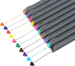 img 4 attached to Набор цветных ручек Taotree Fineliner - пористые маркеры с тонкой точкой 0,38 мм для ведения журнала пуль, создания заметок и рисования эскизов в 10 разных ярких цветах