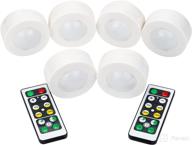 💡 e-space lighting wireless 6 pack led puck light: remote controlled battery operated under cabinet and closet lights логотип