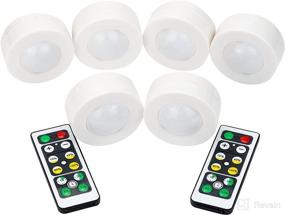 img 4 attached to 💡 e-space Lighting Wireless 6 Pack LED Puck Light: Remote Controlled Battery Operated Under Cabinet and Closet Lights