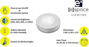 img 3 attached to 💡 e-space Lighting Wireless 6 Pack LED Puck Light: Remote Controlled Battery Operated Under Cabinet and Closet Lights