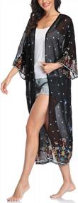 img 1 attached to Floral Kimono Cardigan: The Perfect Beach Cover-Up For Women