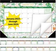 2023 academic desk calendar - 18 months featuring january 2023 to june 2024, large 17 x 11.5 inches size with corner protectors for office, home and school use logo