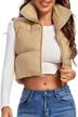 fuinloth women's padded vest with high stand collar for lightweight and stylish comfort - crop puffer gilet with zipper closure logo
