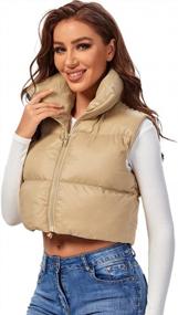 img 2 attached to Fuinloth Women'S Padded Vest With High Stand Collar For Lightweight And Stylish Comfort - Crop Puffer Gilet With Zipper Closure