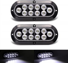 img 4 attached to Pack Of 2 TMH 6 Inch Oval White LED Lights For Truck Trailer With Reverse Lamp, Turn Signal, Side Marker And Tail Functions - Surface Mount, Ideal For Trailers, Buses And Vehicles, 12V DC